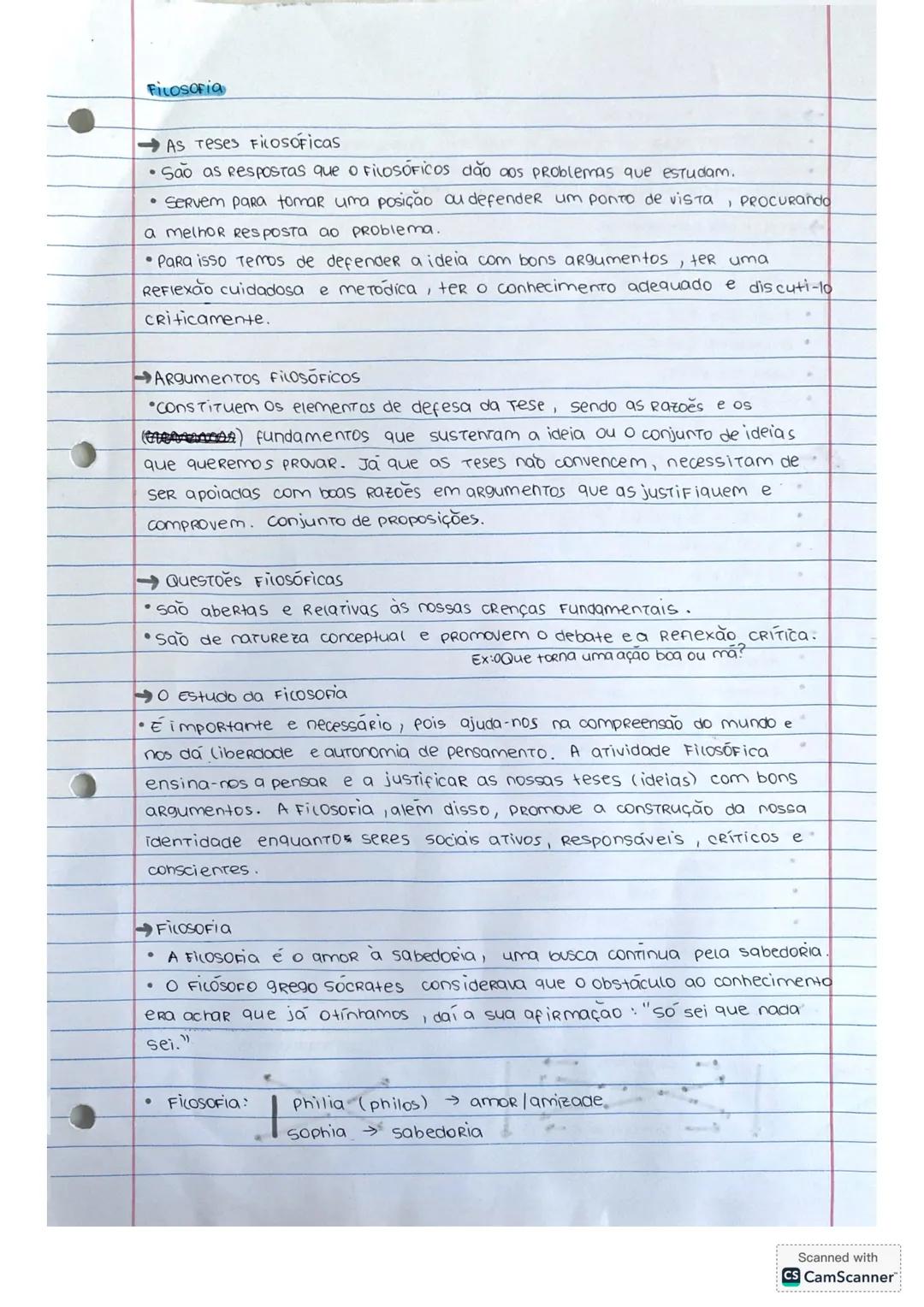 --- OCR Start ---
Filosofia
AS Teses Filosóficas
• São as respostas que o FILOSÓFicos dão aos problemas que estudam.
Servem para tomar uma p