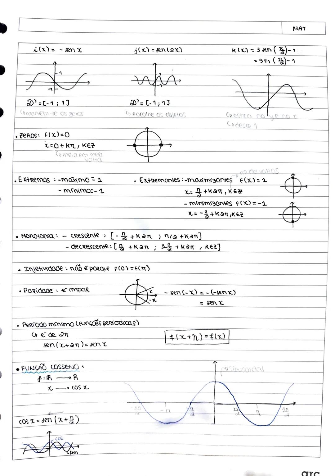 MAT
i (x) = - sen x
j(x) = sen (2x)
k(x) = 3 sen ($\frac{x}{2}$)-1
=3F1($\frac{x}{2}$)-1
D'= [-1; 17
→
Comantemte os Belar
D² = [-1; 13
C