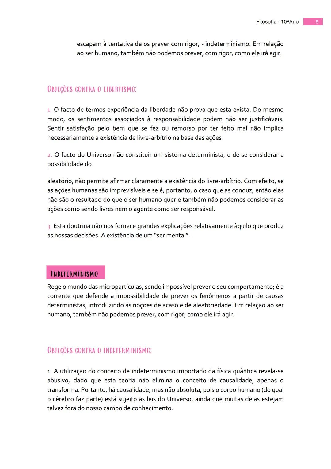 --- OCR Start ---
Filosofia - 10°Ano
Filosofia
DETERMINISMO E LIBERDADE NA AÇÃO HUMANA
Designam-se por acontecimentos os eventos que ocorrem