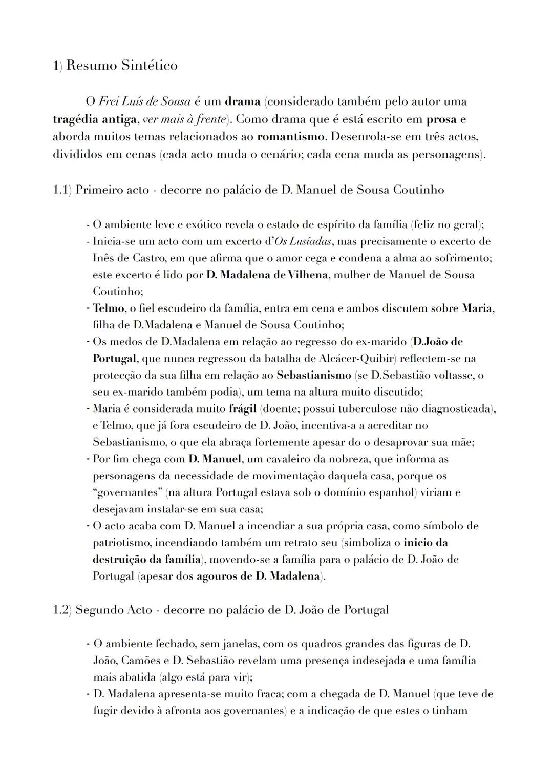 Frei Luís de Sousa
de Almeida Garrett
Sistematização
por Francisco Girbal Eiras 1) Resumo Sintético
O Frei Luís de Sousa é um drama (consi