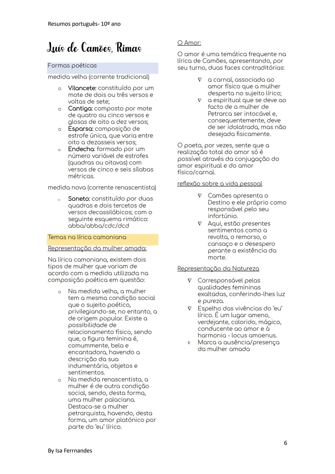 Resumos português- 10º ano
Poesia Trovadoresca
Poesia desenvolvida no final do
século XII até meados do séc. XIV, no
noroeste da Península I
