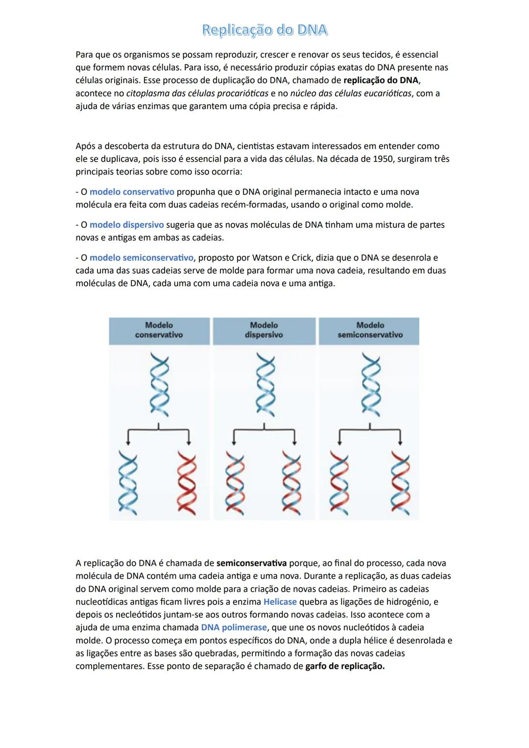 # Replicação do DNA
Para que os organismos se possam reproduzir, crescer e renovar os seus tecidos, é essencial
que formem novas células. P