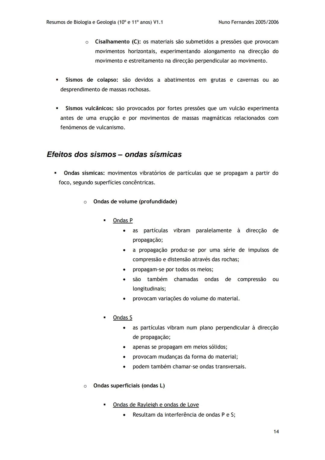 # -RESUMOS-
# BIOLOGIA E GEOLOGIA
10º E 11º Resumos de Biologia e Geologia (10° e 11° anos) V1.1
GEOLOGIA 10°
Nuno Fernandes 2005/2006
As