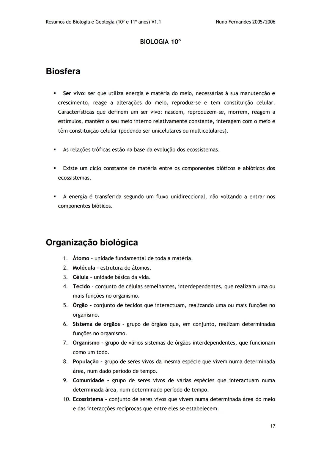 # -RESUMOS-
# BIOLOGIA E GEOLOGIA
10º E 11º Resumos de Biologia e Geologia (10° e 11° anos) V1.1
GEOLOGIA 10°
Nuno Fernandes 2005/2006
As