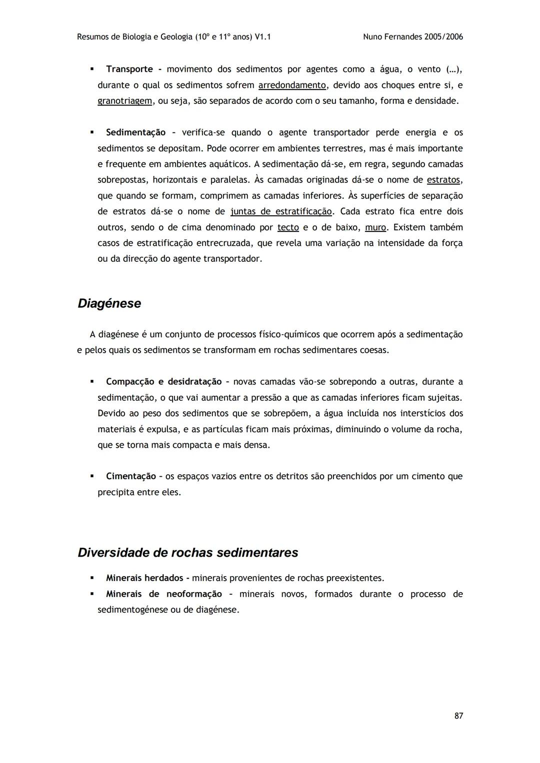 # -RESUMOS-
# BIOLOGIA E GEOLOGIA
10º E 11º Resumos de Biologia e Geologia (10° e 11° anos) V1.1
GEOLOGIA 10°
Nuno Fernandes 2005/2006
As