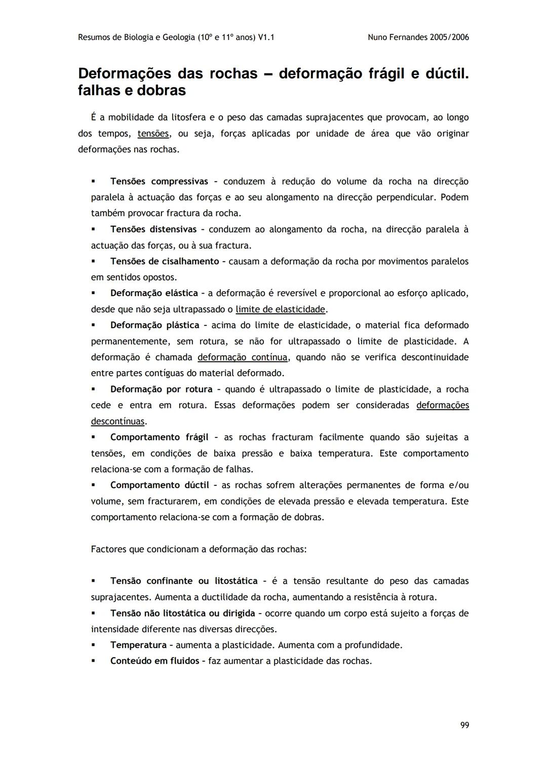 # -RESUMOS-
# BIOLOGIA E GEOLOGIA
10º E 11º Resumos de Biologia e Geologia (10° e 11° anos) V1.1
GEOLOGIA 10°
Nuno Fernandes 2005/2006
As