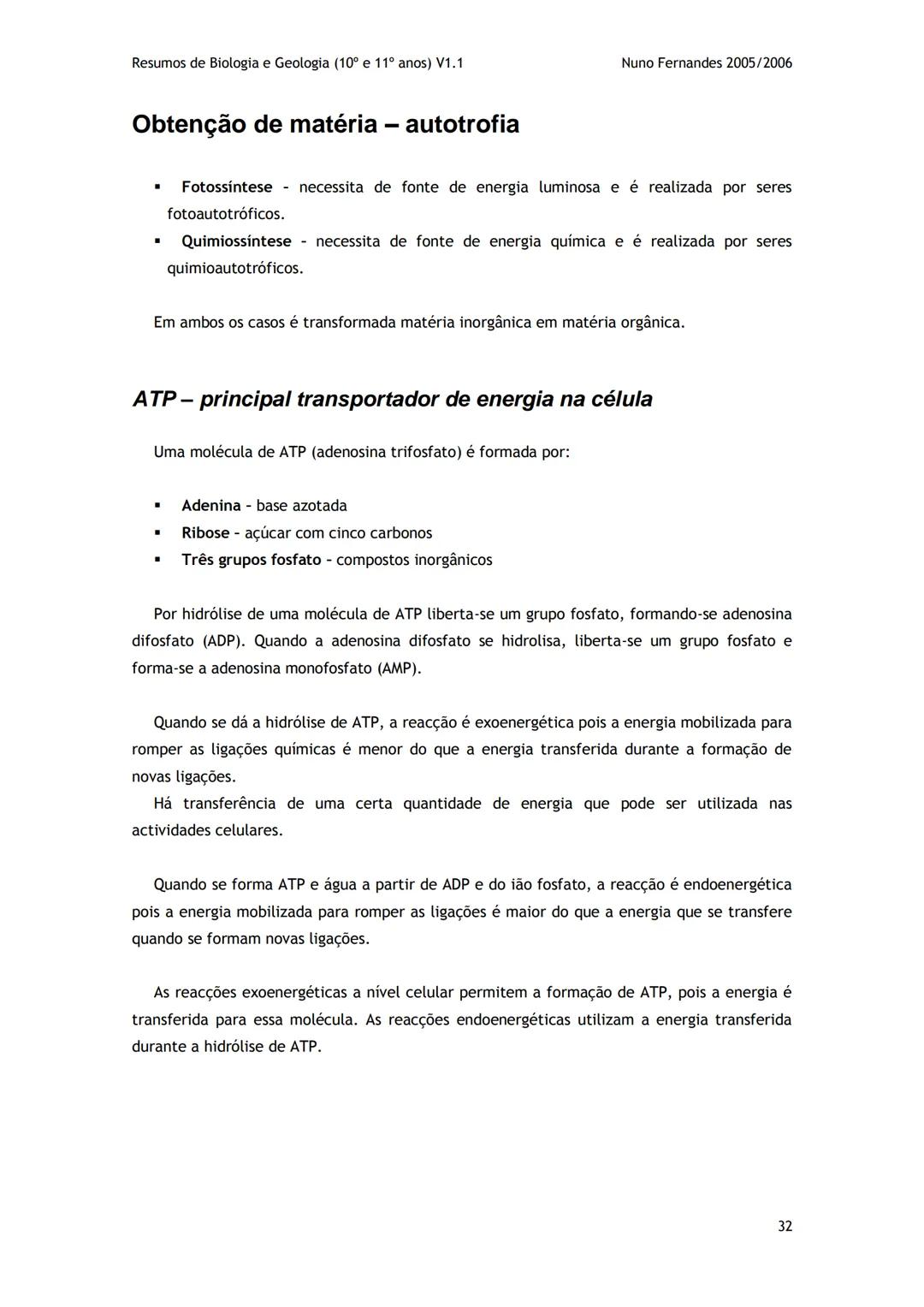 # -RESUMOS-
# BIOLOGIA E GEOLOGIA
10º E 11º Resumos de Biologia e Geologia (10° e 11° anos) V1.1
GEOLOGIA 10°
Nuno Fernandes 2005/2006
As