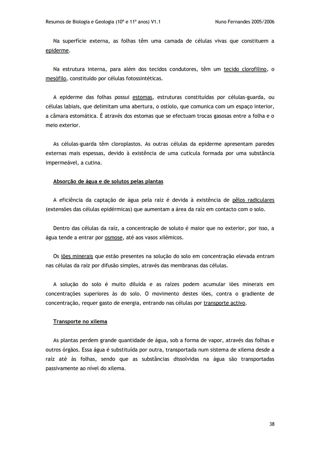 # -RESUMOS-
# BIOLOGIA E GEOLOGIA
10º E 11º Resumos de Biologia e Geologia (10° e 11° anos) V1.1
GEOLOGIA 10°
Nuno Fernandes 2005/2006
As