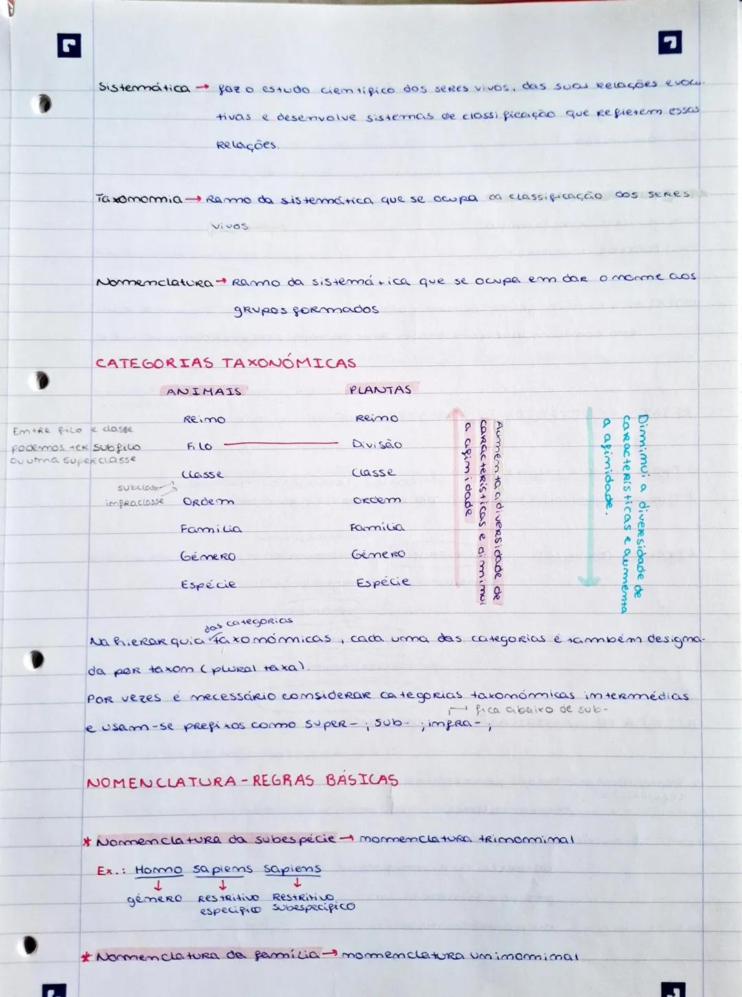 Sistemática faz o estudo cientifico dos seres vivos, das suas relações evocu.
tivas e desenvolve sistemas de classificação que refierem essa