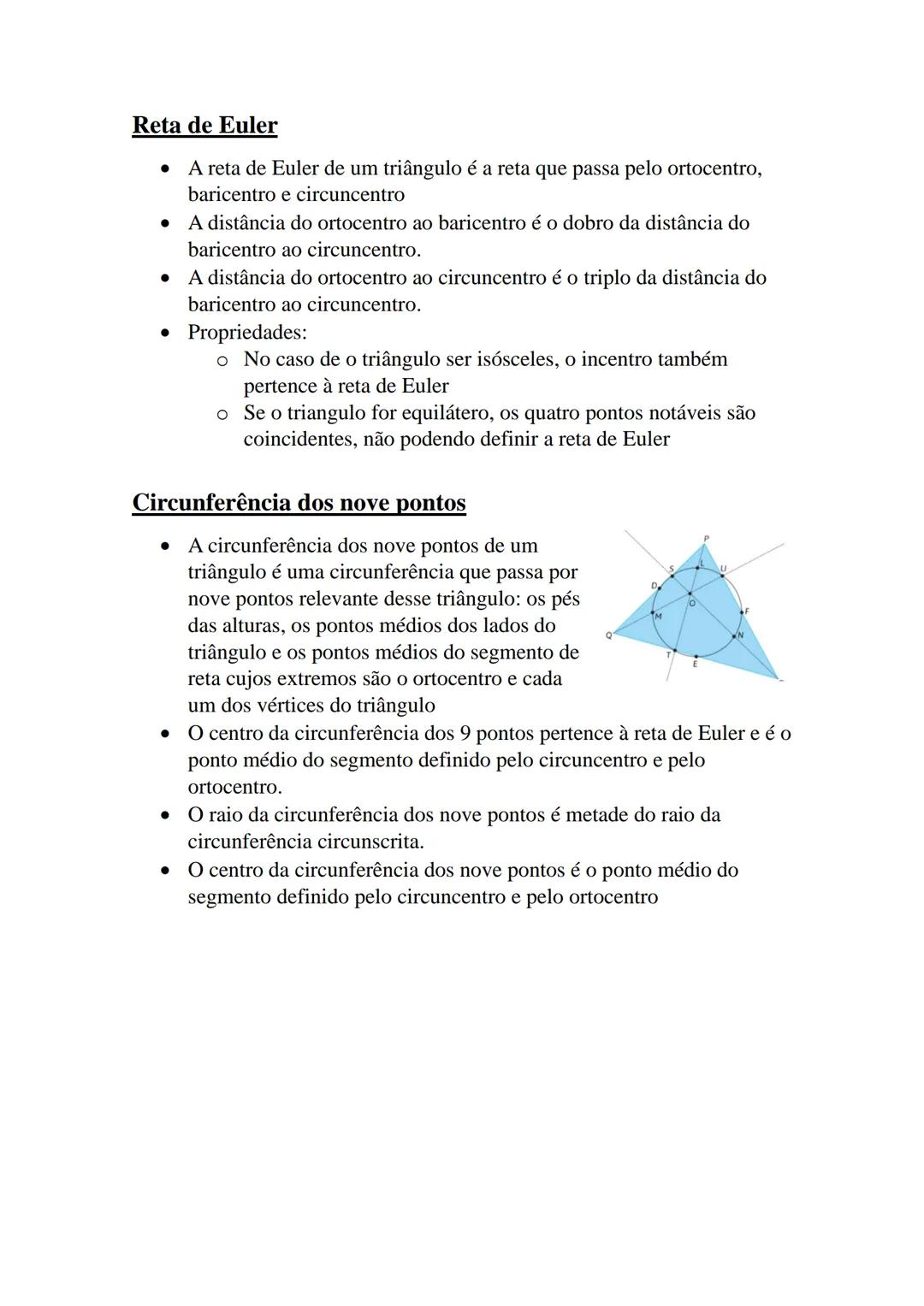 Geometria sintética no plano
Incentro
• O incentro de um triângulo é o ponto
de interseção das bissetrizes dos
ângulos internos do triângulo