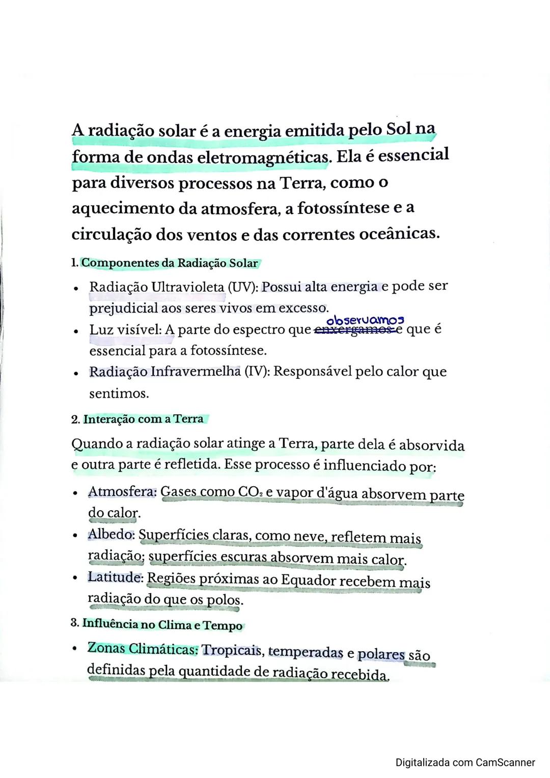 A radiação solar é a energia emitida pelo Sol na forma de ondas eletromagnéticas. Ela é essencial para diversos processos na Terra, como o a