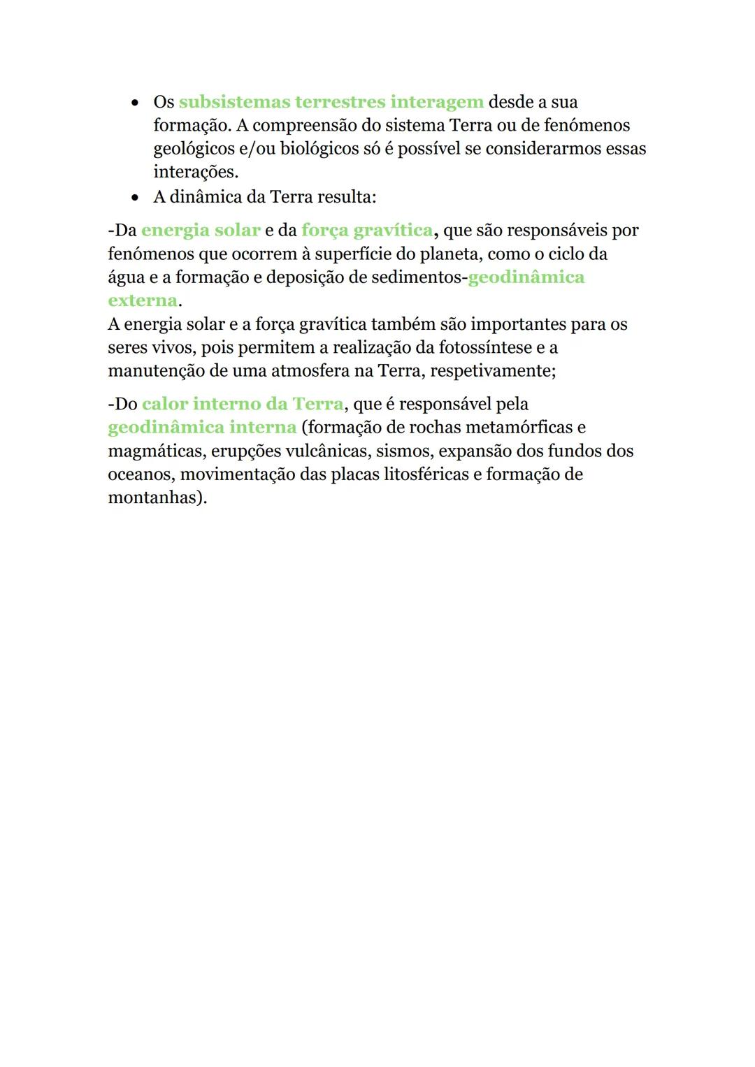 1. Sistemas
Subsistemas terrestres
Conjunto organizado de
elementos em interação,
constituído por matéria e
energia.
1.1 Sistema isolado