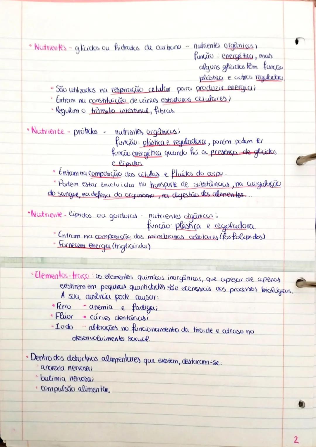 Teste-16/12
Nutrientes e alimentação saudável - 40 a 55
Sistema digestico - 56 a 73
• Os nutrientes são moléculas constituintes dos alimento
