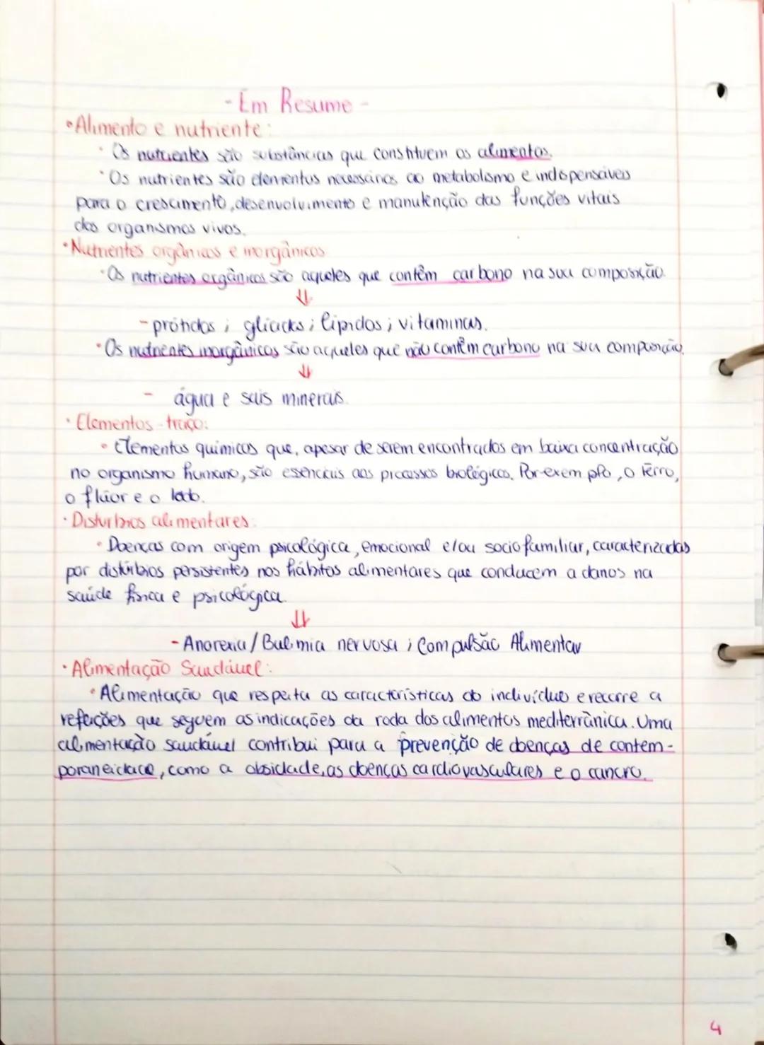 Teste-16/12
Nutrientes e alimentação saudável - 40 a 55
Sistema digestico - 56 a 73
• Os nutrientes são moléculas constituintes dos alimento