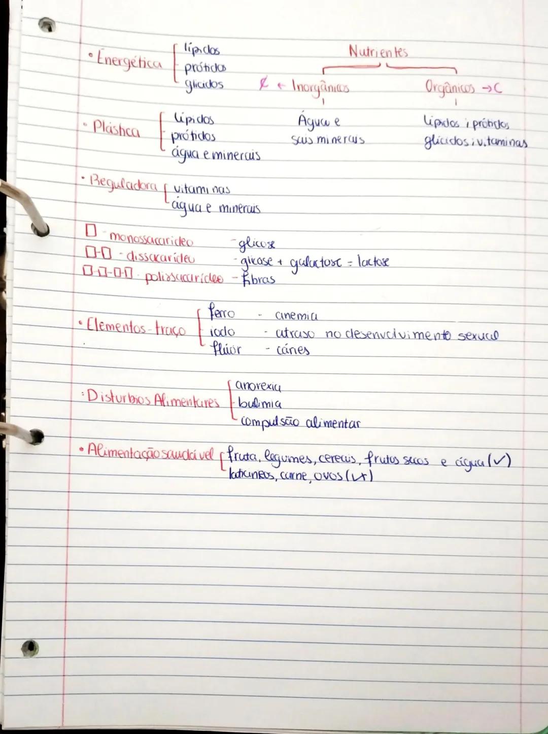 Teste-16/12
Nutrientes e alimentação saudável - 40 a 55
Sistema digestico - 56 a 73
• Os nutrientes são moléculas constituintes dos alimento