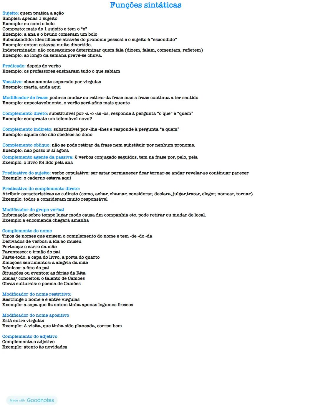 # Funções sintáticas
Sujeito: quem pratica a ação
Simples: apenas 1 sujeito
Exemplo: eu comi o bolo
Composto: mais de 1 sujeito e tem o "e"