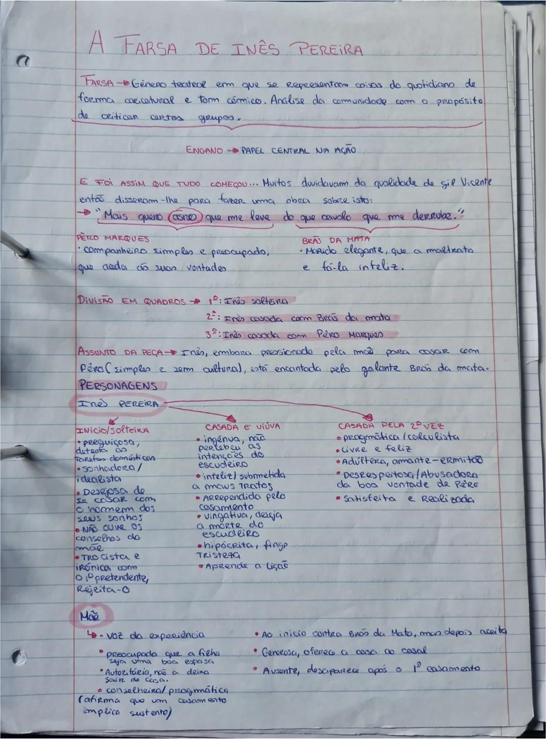 # A FARSA DE INÊS PEREIRA
FARSA Género teatral em que se Representam coisas de quotidiano de
forma caricatural e torm comico. Analise da co