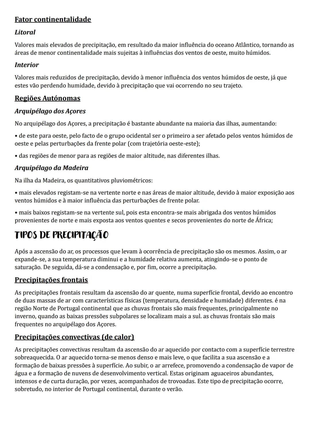 # RECURSOS HIDRICOS - 10 ANO
Condensação: Passagem de água do estado gasoso ao estado líquido.
Ponto de saturação: Quantidade máxima de va