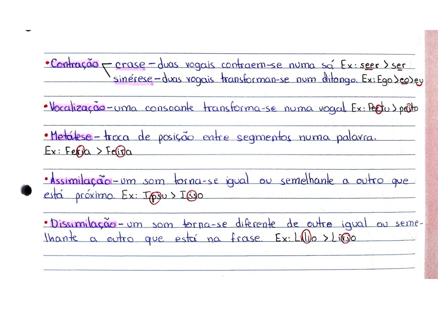 --- OCR Start ---
PROCESSOS FONOLÓGICOS
INCERÇÃO DE FONEMAS (+)
P-Protese-ocorre no início da palavra. Ex: Spiritu Espirito
E-Epéntese-ocorr