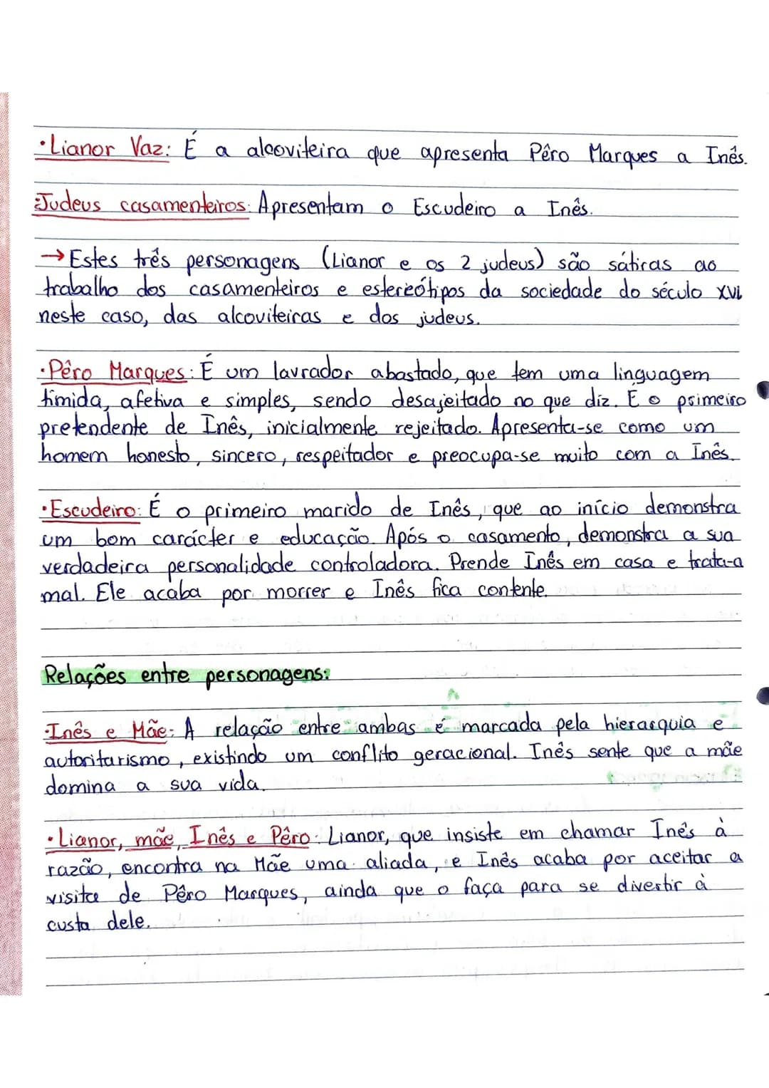FARSA de INÉS PEREIRA
Personagens:
•Inés Pereira: É uma jovem solteira e revoltada com a sua vida,
que sonha em casar com um homem discreto,