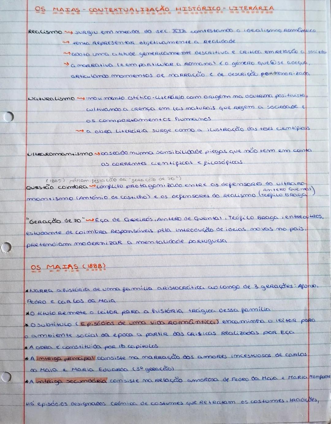 # OS MAIAS - CONTEXTUALIZAÇÃO HISTÓRICO - LITERÁRIA
## REALISMO → surgiu em meados do séc XIX contestando o idealismo romântico
→ tenta re