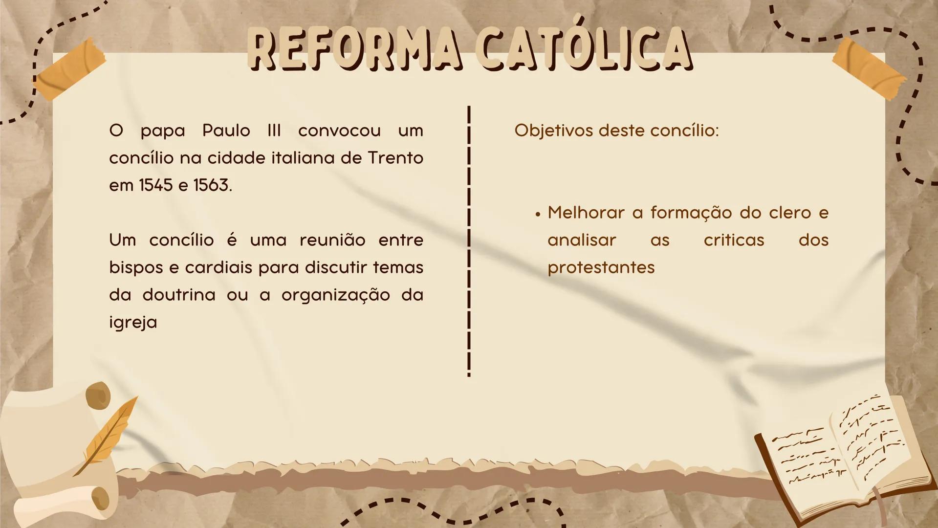 # HISTÓRIA
Feito por João Lourenço TÓPICOS
A igreja católica, a reforma protestante e a reforma católica
Conduta do clero
Criação da compan