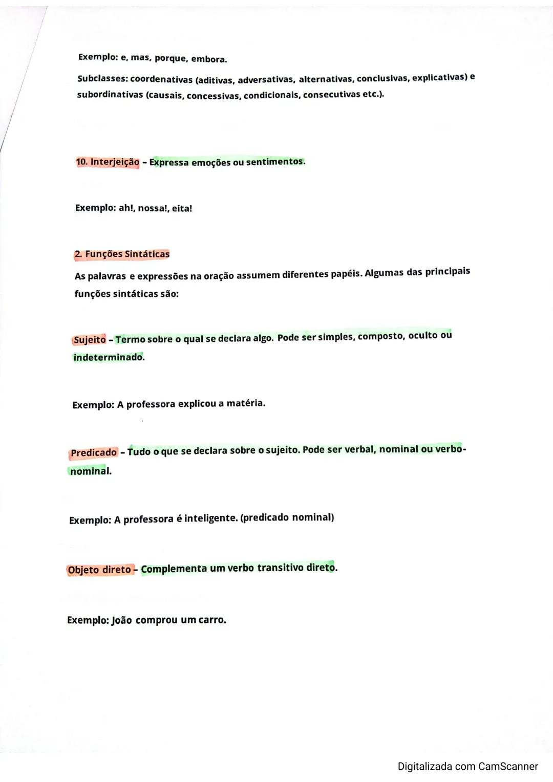 # A gramática
1. Classes e Subclasses de Palavras
Na língua portuguesa, as palavras são classificadas em dez classes gramaticais, sendo qu
