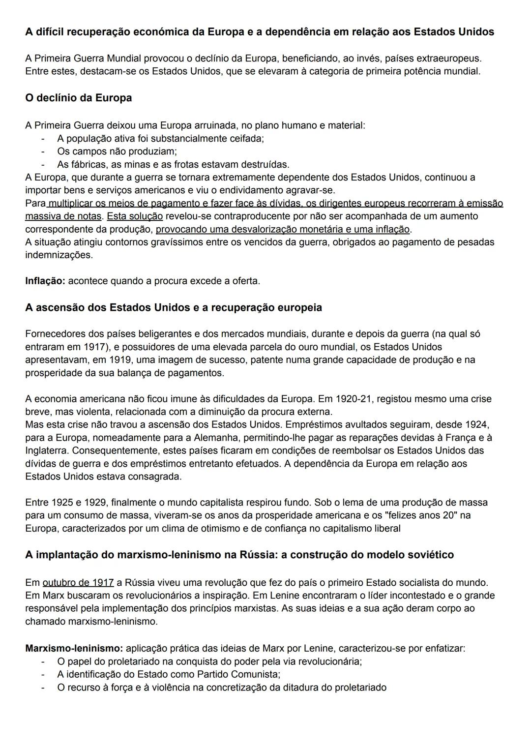 # A I Guerra Mundial - a rutura no panorama político europeu e mundial
No século XIX, em virtude do processo de industrialização e desenvol