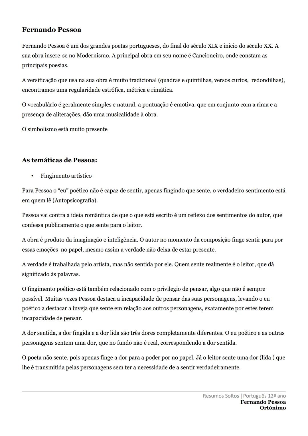 Fernando Pessoa Ortonimo