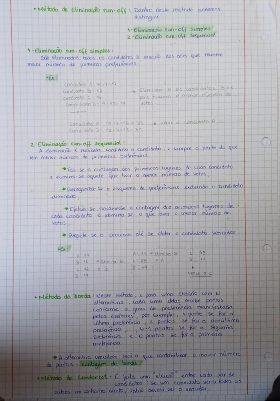 10º Ano
resumos # Teoria matemática das eleições
* Sistemas de votação
* Sistema majoritário
* Neste tipo de Sistema, podemos distinguir