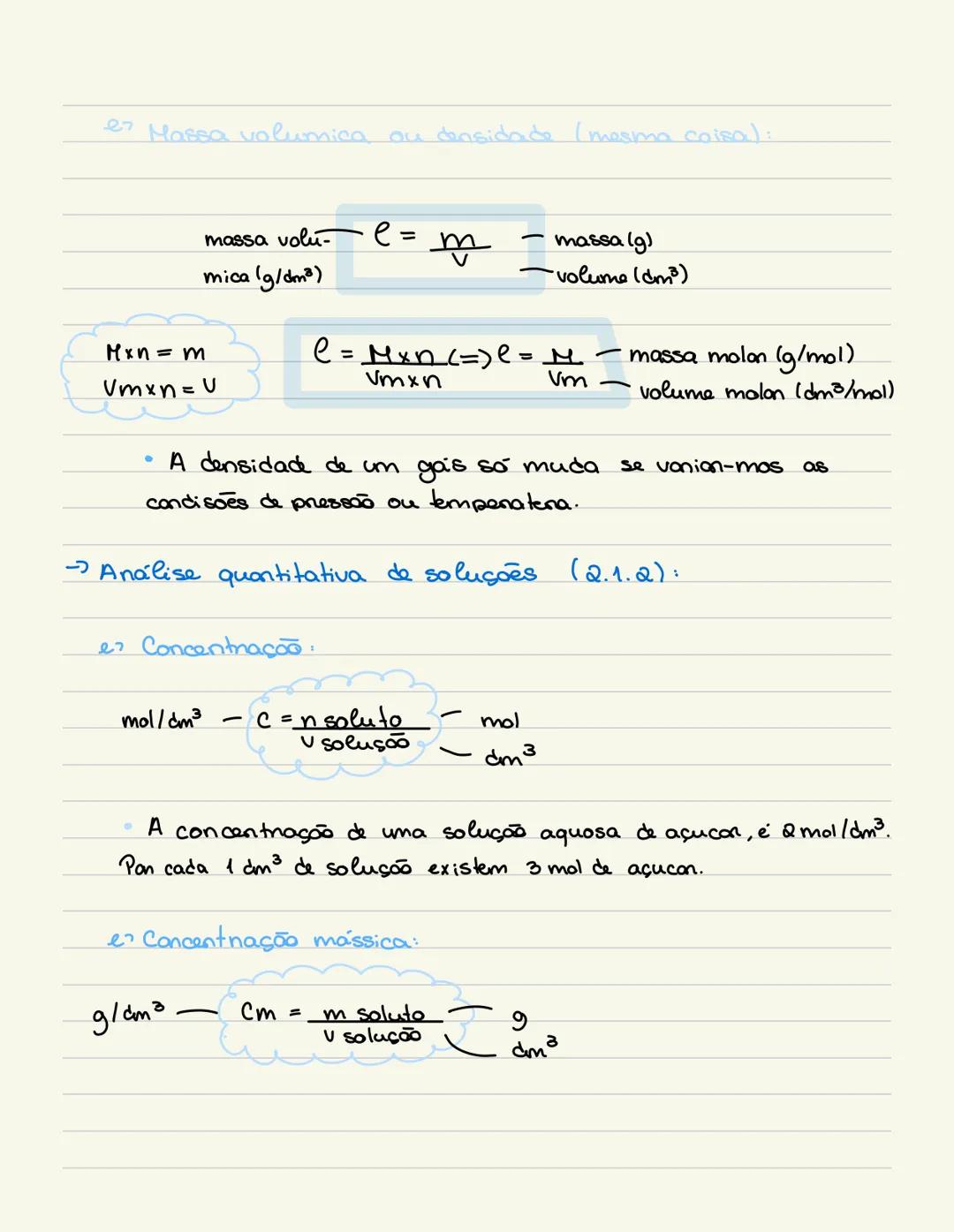 => Gases e dispensões:
-> dei de avogačno, volume molon e massa voluimica: (2.2.1)
- gases compostos pelo mesmo nº de moléculas vào ocupan