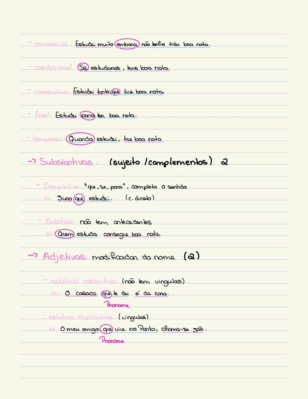 => Onações:
e? Coondenadas:
(S)
- Copulativa (adição)
ex: O João entrou na sala e sentou-se
↓
conjungão coondenativa copulativa
- Adversativ