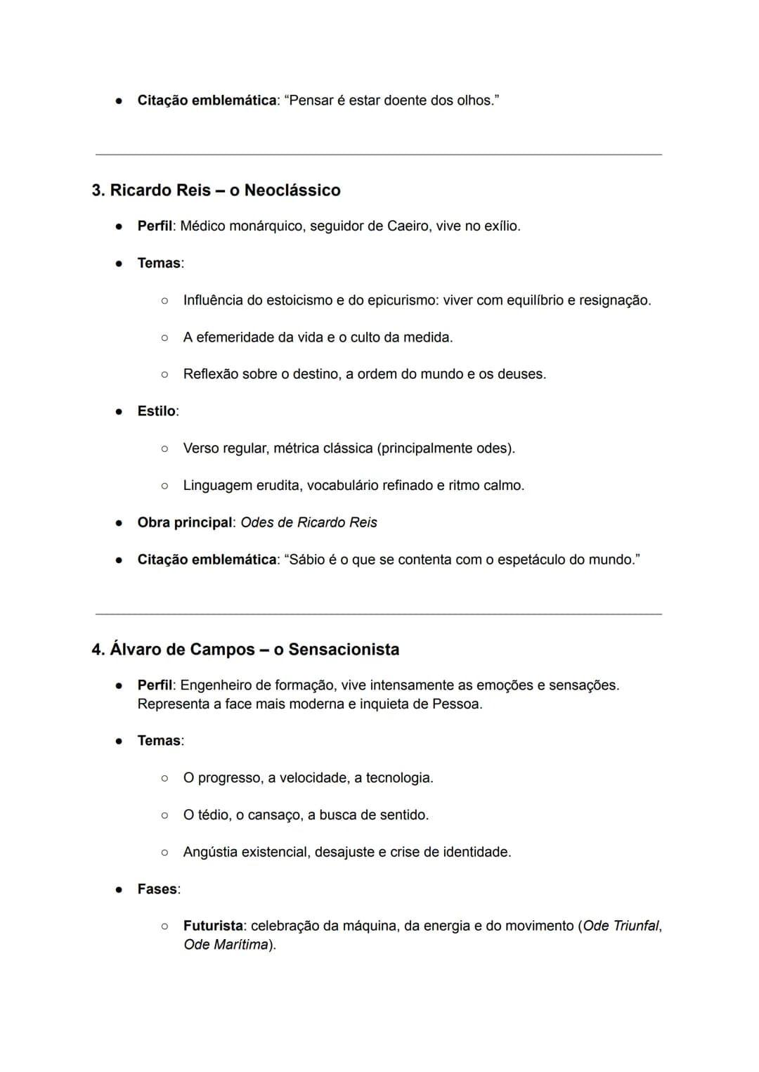 Resumo: Poesia dos Heterónimos - Fernando Pessoa
Português - 12.° Ano
1. O que são os Heterónimos?
• Os heterónimos são personalidades poéti