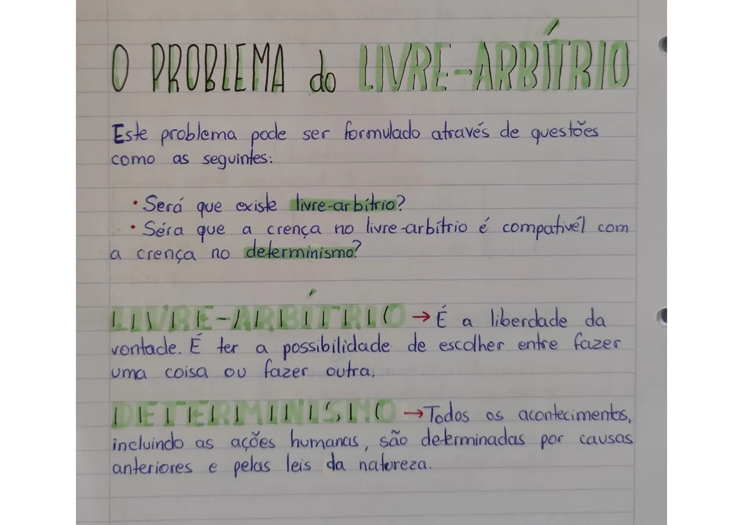 # O PROBLEMA do LIVRE-ARBITRIO
Este problema pode ser formulado através de questões
como as seguintes:
* Será que existe livre-arbitrio?