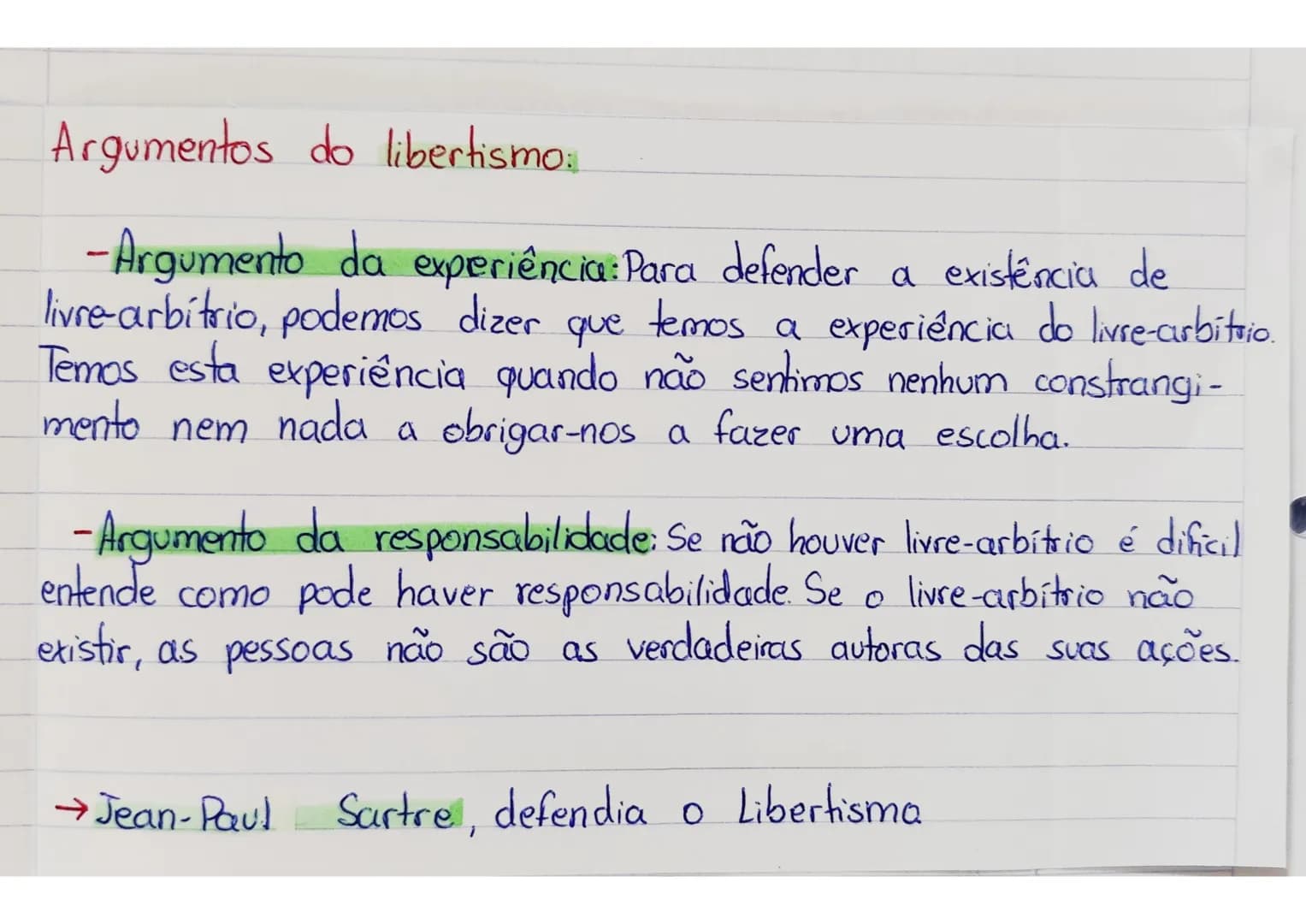 # LIBERTISMO:
## Tese fundamental:
Existe livre-arbitrio e algumas acões humanas são livres.
Nem todas as ações humanas são determinadas e
