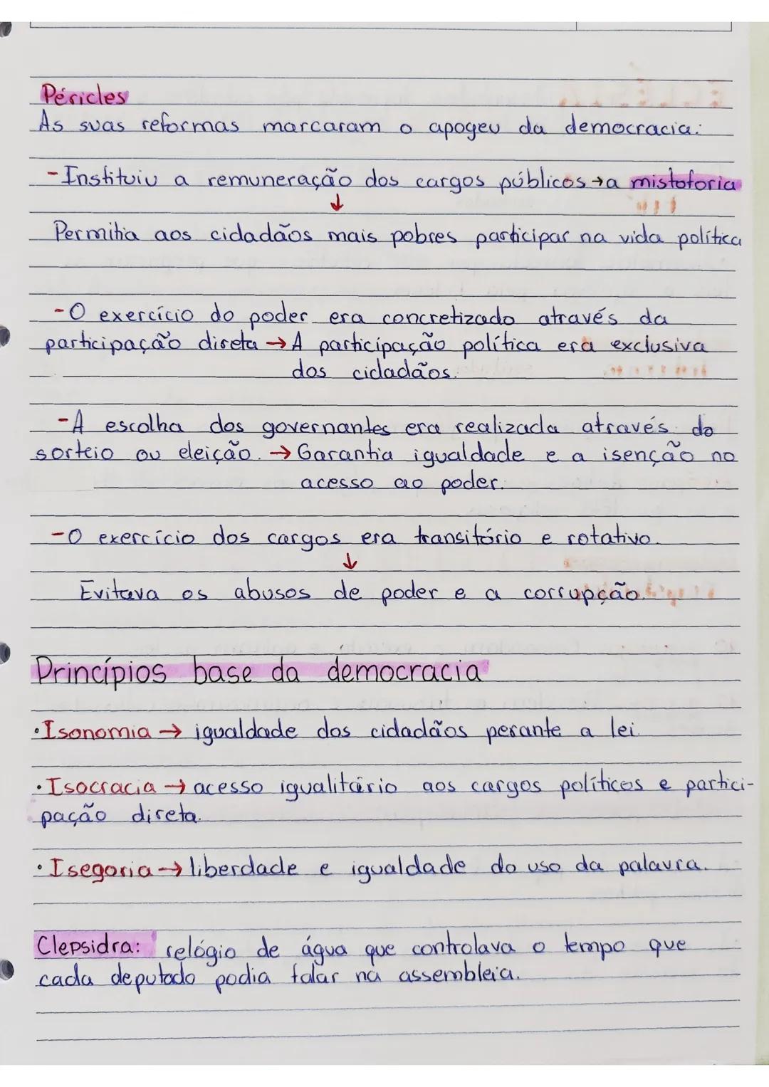 # A DEMOCRACIA ANTIGA
Democracia direta → Sistema político em que a autoridade do
povo é diretamente exercida pela participação em assemblei