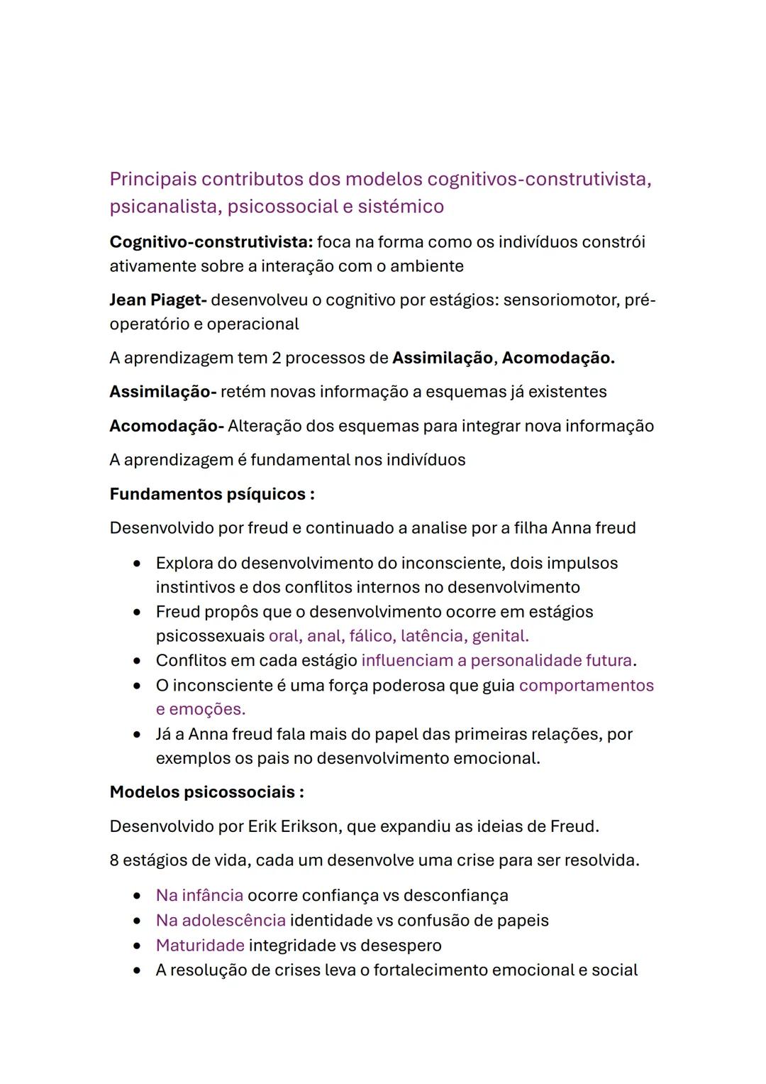# Resumo de psicologia
Desenvolvimento humano
É o conjunto de mudanças recíprocas entre os diversos individuais em
contexto em que interag