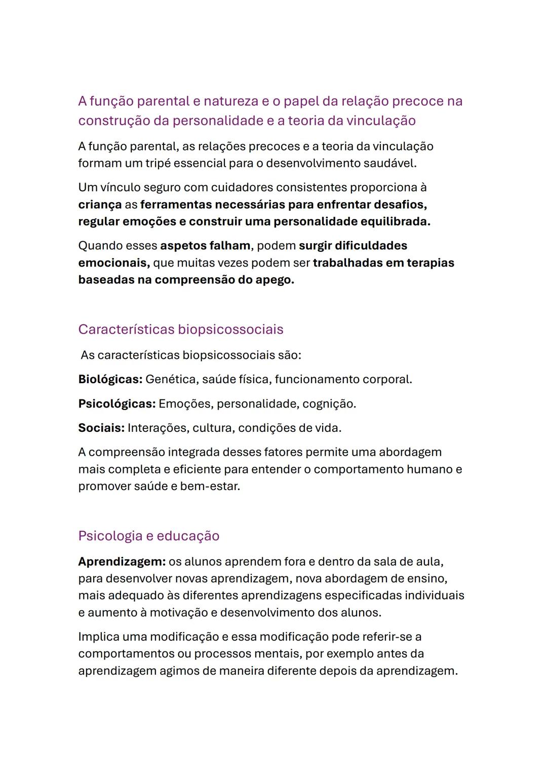 # Resumo de psicologia
Desenvolvimento humano
É o conjunto de mudanças recíprocas entre os diversos individuais em
contexto em que interag