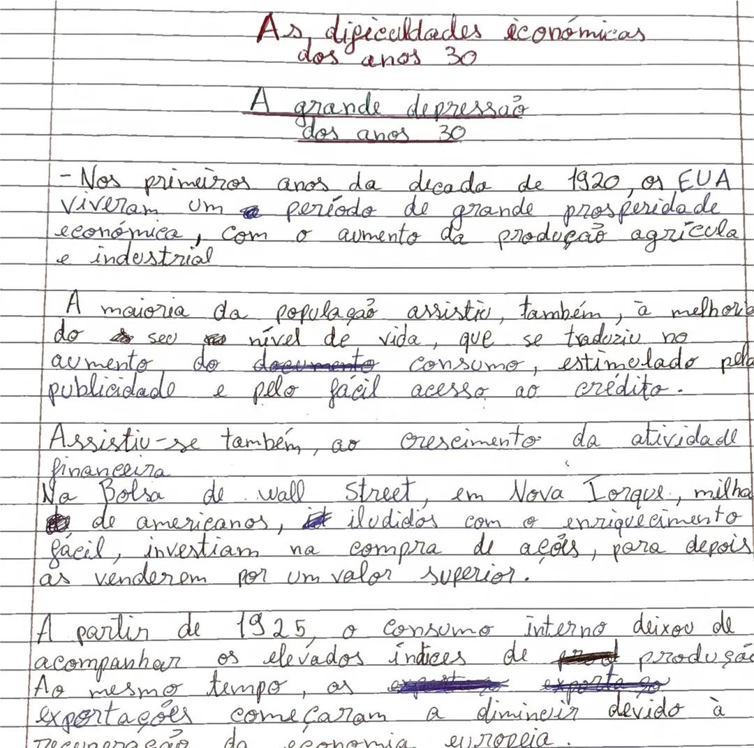 As dificuldades económicas dos anos 30