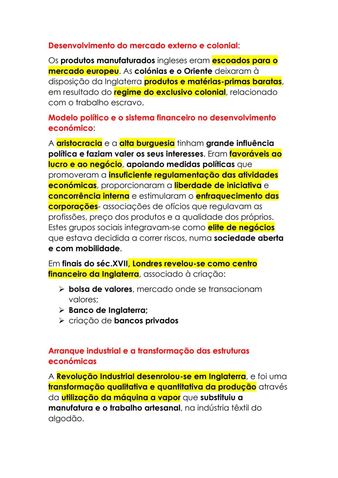 # A Hegemonia Inglesa- séc.XVIII
A partir do século XVIII a Inglaterra passou a ser a maior
potência mundial, ao nível:
1. Económico- merc