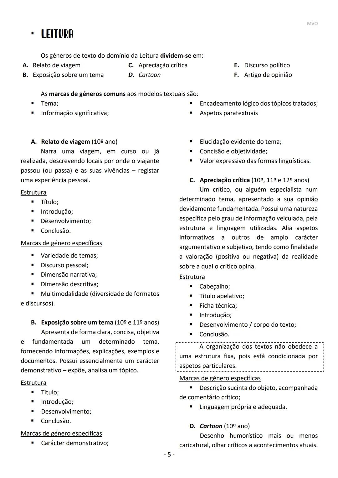 Maria Oliveira
PORTUGUÊS
10º | 11º | 12º ANO
Exame 2021 MVO
- 2 - CONTEÚDOS / DOMÍNIOS - EXAME PORTUGUÊS
- LEITURA
- ESCRITA
- 10° AN