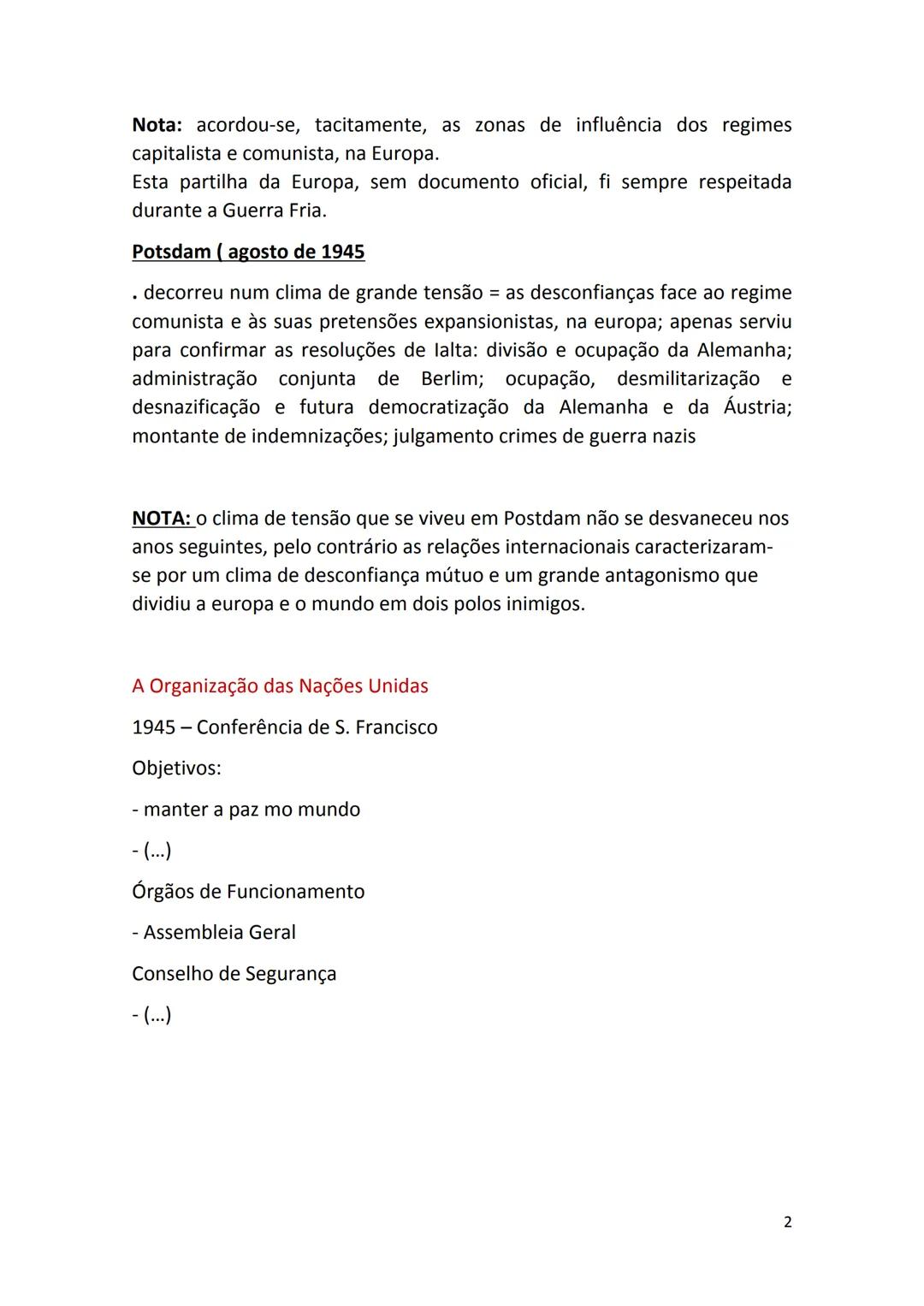 --- OCR Start ---
O NASCIMENTO DE UMA NOVA ORDEM INTERNACIONAL
Guerra alterou equilíbrio de poderes internacional
- Alemanha e Japão = derro
