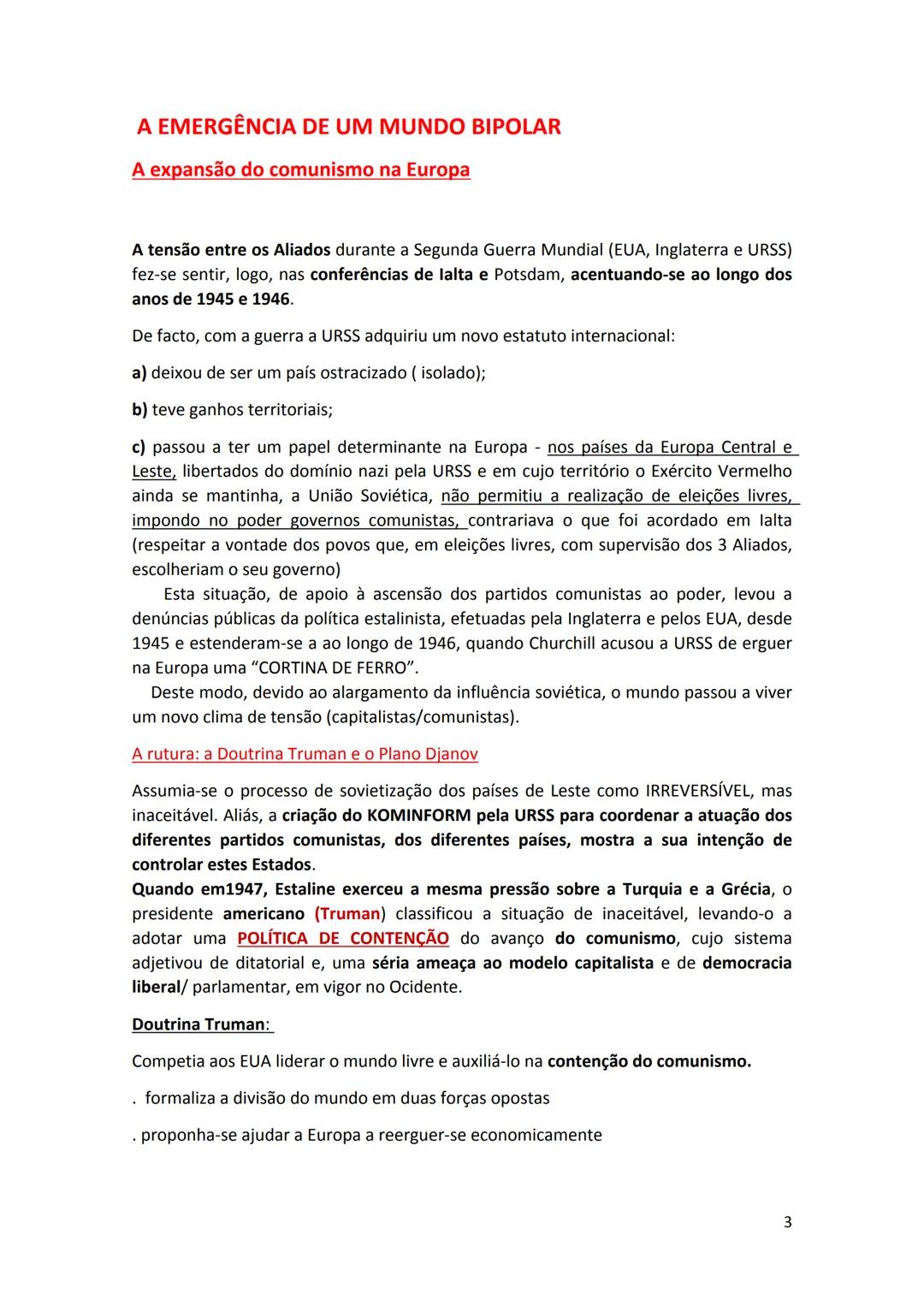 --- OCR Start ---
O NASCIMENTO DE UMA NOVA ORDEM INTERNACIONAL
Guerra alterou equilíbrio de poderes internacional
- Alemanha e Japão = derro