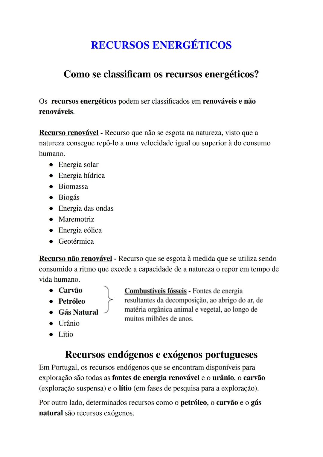 # Geografia A
Tomás Gaspar
CSD - 18047 # RECURSOS ENERGÉTICOS
Como se classificam os recursos energéticos?
Os recursos energéticos podem