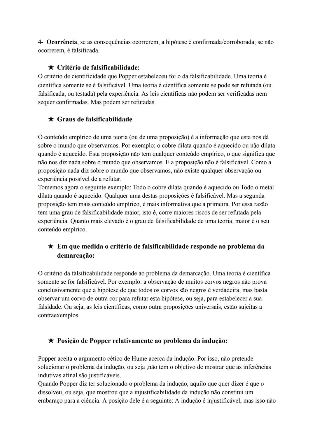 # Popper e Kuhn- Teste de Filosofia (22 de março de 2024)
Popper vai propor outro método, contrariando Hume- o método hipotético- dedutivo
