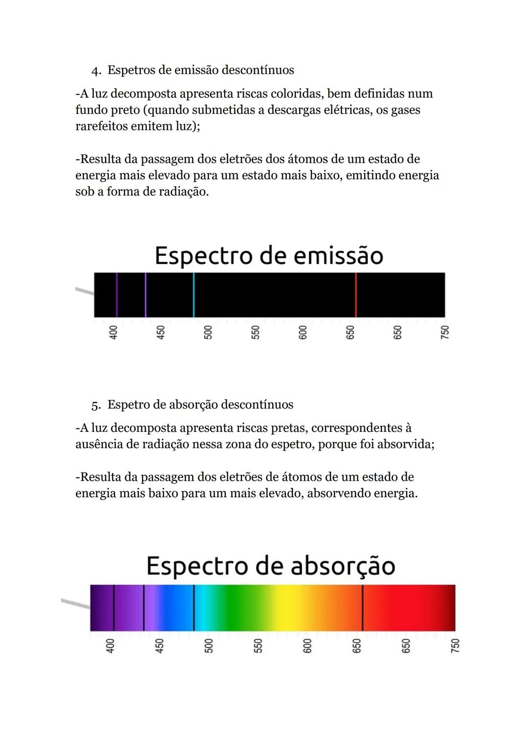 # Espetros atómicos
1. Espetro atómico (eletromagnético)
-Conjunto de todas as formas de luz;
-A radiação eletromagnética propaga-