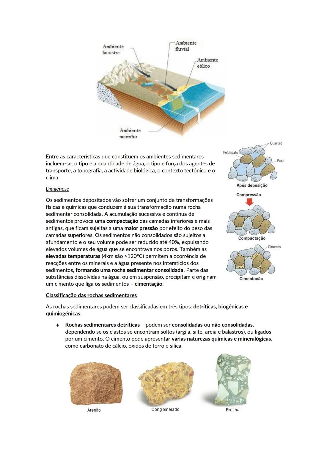 # Sedimentação e rochas sedimentares
As rochas sedimentares formam-se à superfície terrestre, ou nas suas proximidades, a partir de rochas
