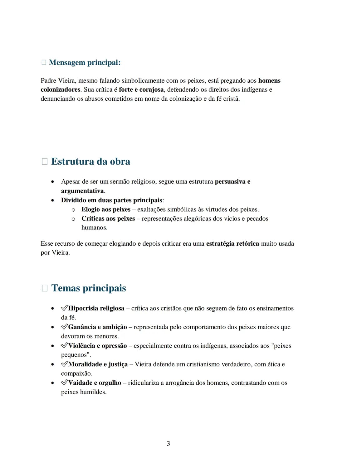 # RESUMOS DE
# LITERATURA
# PORTUGUESA # SERMÃO DE SANTO ANTONIO AOS PEIXES
## Contexto histórico
- Escrita em 1654, durante o período c
