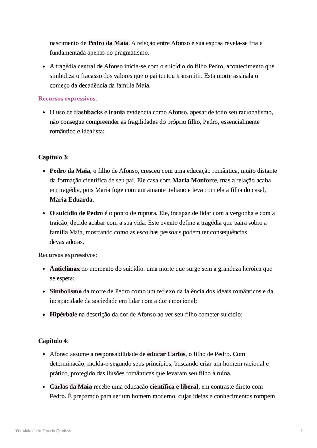 # “Os Maias” de Eça de Queirós
Estrutura da obra:
A obra está dividida em 18 capítulos, cada um focando em um ciclo da vida de Carlos da
M
