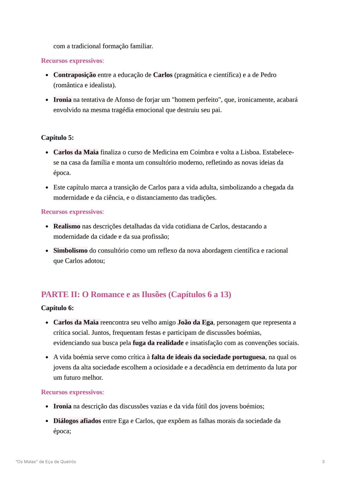 # “Os Maias” de Eça de Queirós
Estrutura da obra:
A obra está dividida em 18 capítulos, cada um focando em um ciclo da vida de Carlos da
M